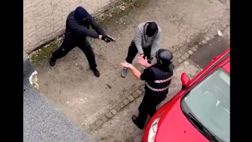Irlam cash-in-transit courier robbery caught on camera