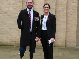Andy Reid with Karen Miller at Broughton House Veteran Care Village - permission via press release