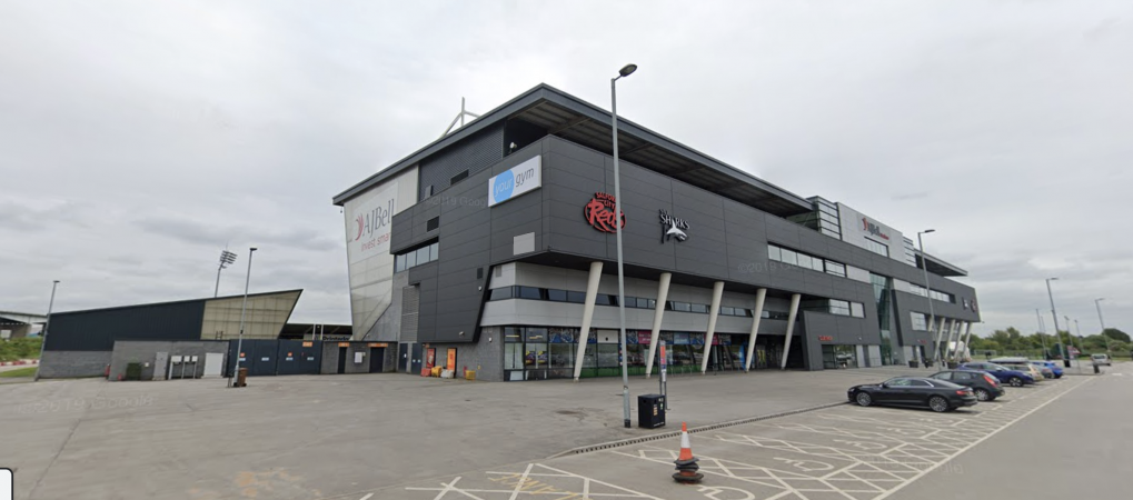 The AJ Bell Stadium, home of Salford Red Devils and Sale Sharks - image from Google Maps street view.