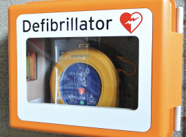 Swinton wellbeing hub installs a new life-saving defibrillator to help community