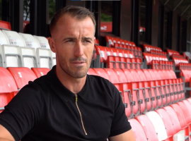 Alex Cairns in his interview after joining Salford City. Credit - Salford City YouTube