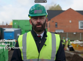 Paul Dennett at the Plans approved- photo screenshotted from Salford City Council youtube
