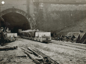 Image of them filling in the Clifton hill tunnel 