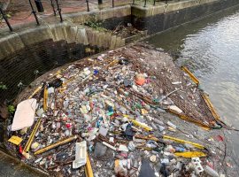 Rubbish dumped in the Salford Quays.
