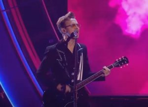 Tom Fletcher performing at the 2023 Royal Variety Show 