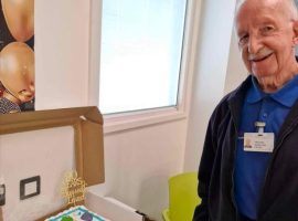 Salford Royal Hospital host surprise birthday for 90-year-old volunteer