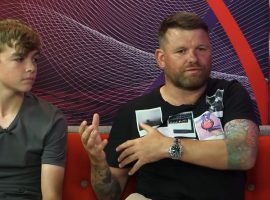 Reece (left) and his dad Lee (right) - Rugby AM - Screen shot taken from youtube