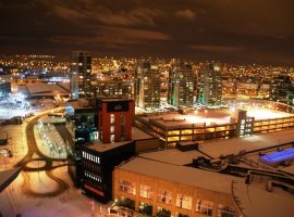 Snow at Salford Quays - Image via 
Andy Geoghegan 

https://www.flickr.com/photos/andygeog/4248698578/