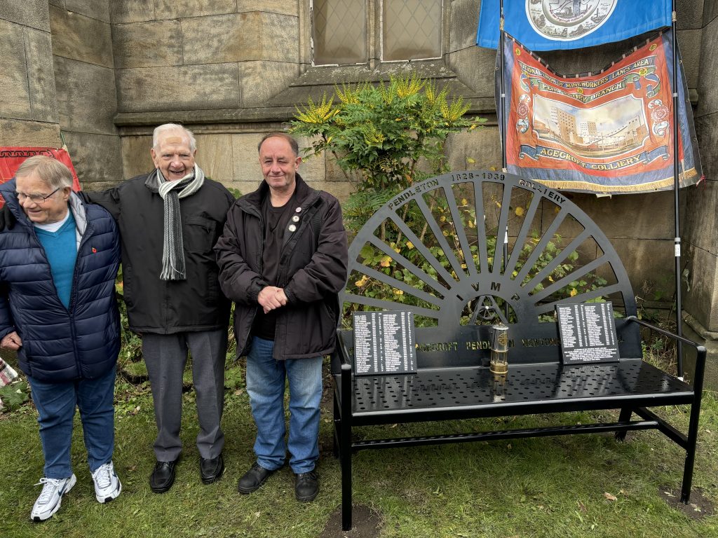 Pendleton Colliery memorial bench