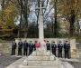 Greater Manchester Fire Service celebrate the fallen at Agecroft War Memorial on Remembrance Day