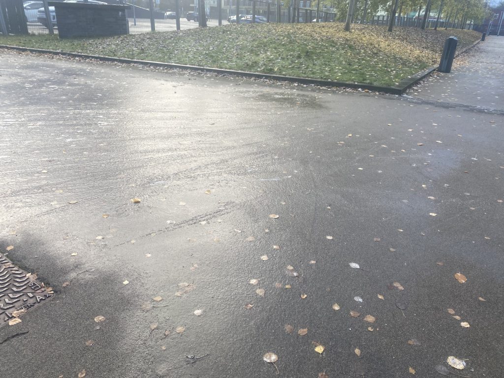 Black Ice on the ground at MediaCity, taken by Paul Coleman.