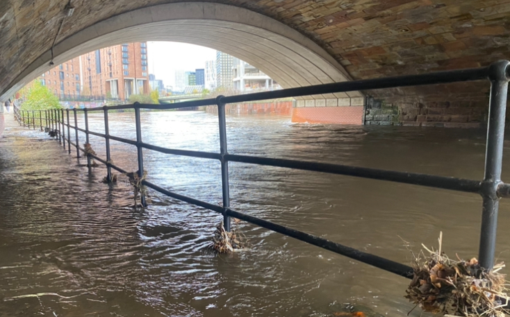 River Irwell banks burst this weekend as Salford was hit by Storm Bert