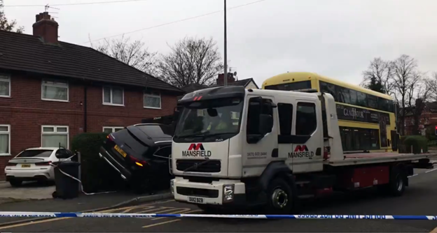 Two patients taken to hospital after a car crashed into bus stop