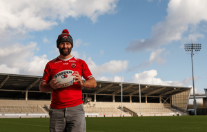 Photograph taken by Salford City Council. Salford City Mayor Paul Dennett at the Salford Community stadium.