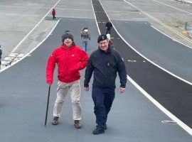 Gary with Peter Barlow on the HMS Prince of Wales