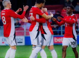 Salford after beating Cheltenham in the FA Cup - Salford City FC