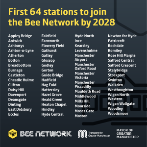 Bee Network Rail First Stations - TfGM Bee Network