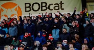 Salford City Fans ahead of the FA Cup fixture against Manchester City - Salford City