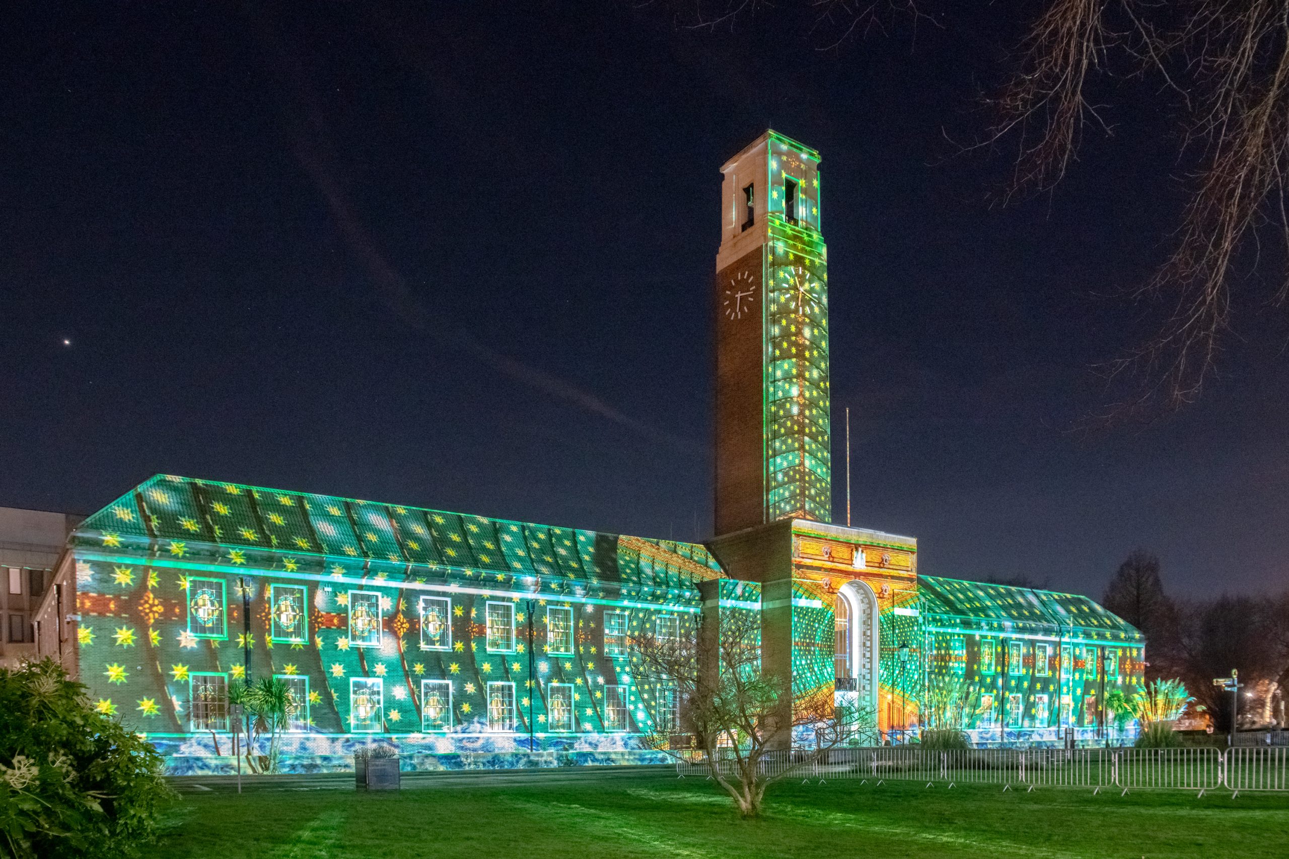 Salford residents visually stunned as the Swinton Ark is illuminated over the Civic Centre