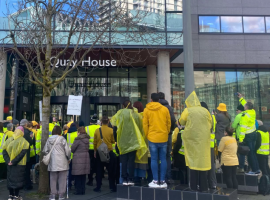 Vigil held outside the Quay House building at MediaCity