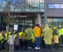 Protestors hold vigil at MediaCity in response to the BBC’s recently pulled Gaza documentary