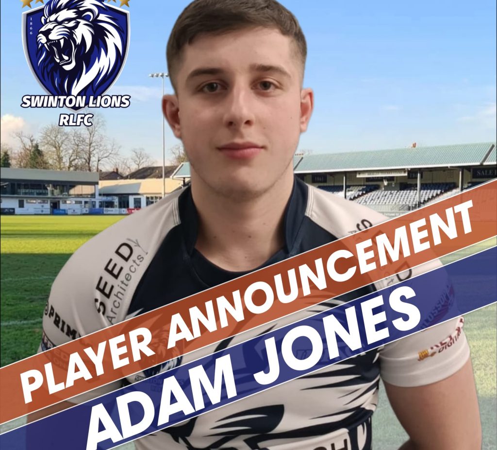 Adam Jones. Courtesy of Swinton Lions Media Manager Ian Rigg