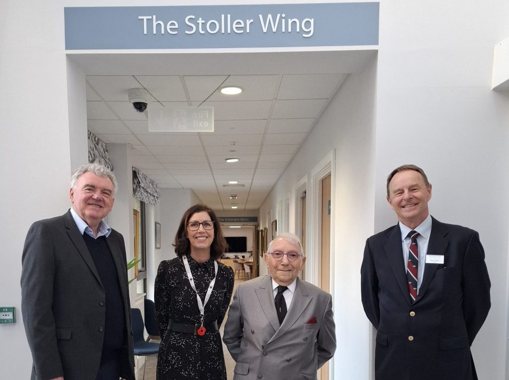 The attached photograph shows, left to right: Stephen Lowe, Karen Miller, Sir Norman Stoller and Peter Curtis. - provided by Broughton House Veteran Care Village