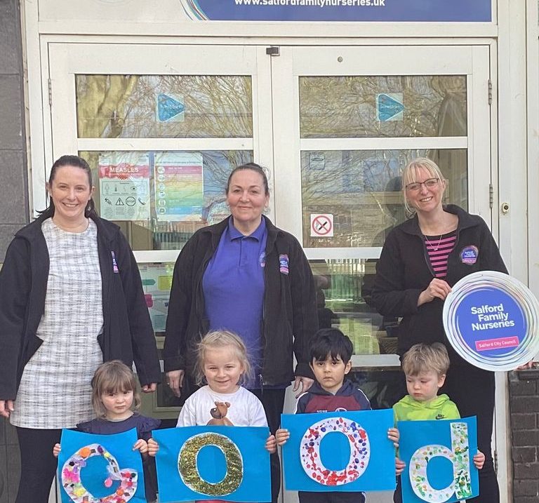 Ofsted Staff and children from Barton Moss Children's Centre nursery - Salford City Council