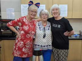 Volunteers helping out at the coffee morning.