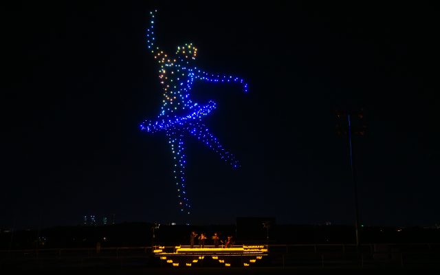 Ballet dancer in the sky at the DroneArt Show - Fever