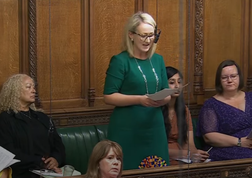 Salford MP Rebecca Long Bailey - screenshot from https://www.facebook.com/RebeccaLongBailey/videos/4150144905200143