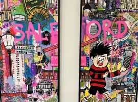 Salford artist celebrates city’s past and present through vibrant paintings