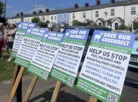 Campaigners have been protesting against the plans for months 
Image courtesy of 'Save Astley and Boothstown Greenbelt'