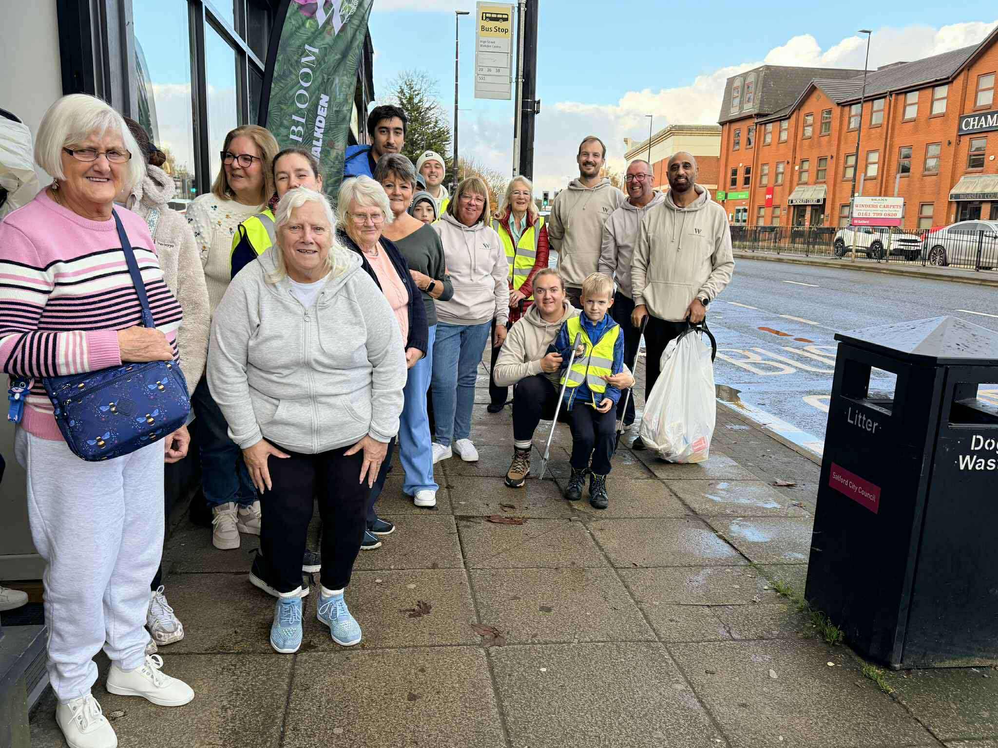 Walkden residents came together to clean the town ahead of Remembrance Day