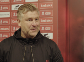 Karl Robinson speaks after Lincoln City.