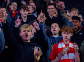 Salford City supporters at MK Dons.