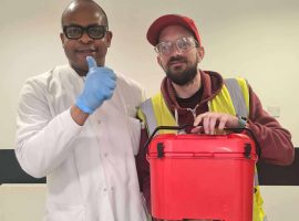 Bike volunteers deliver blood from Salford Royal to Liverpool