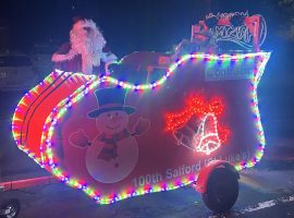 Santa on his sleigh for the Salford Scouts (Hannah Whiting, 2025)